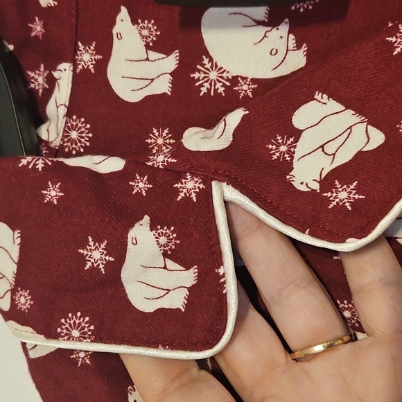 NWT Adore Me Burgundy Pajama Set with White Polar Bear Print - Picture 7 of 14